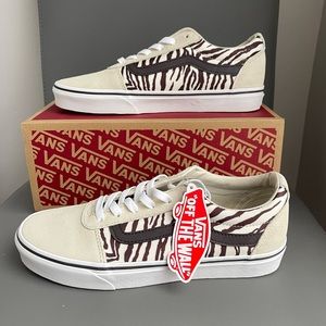 Vans Women’s Satin Tiger Brown/White Sneakers Size 9